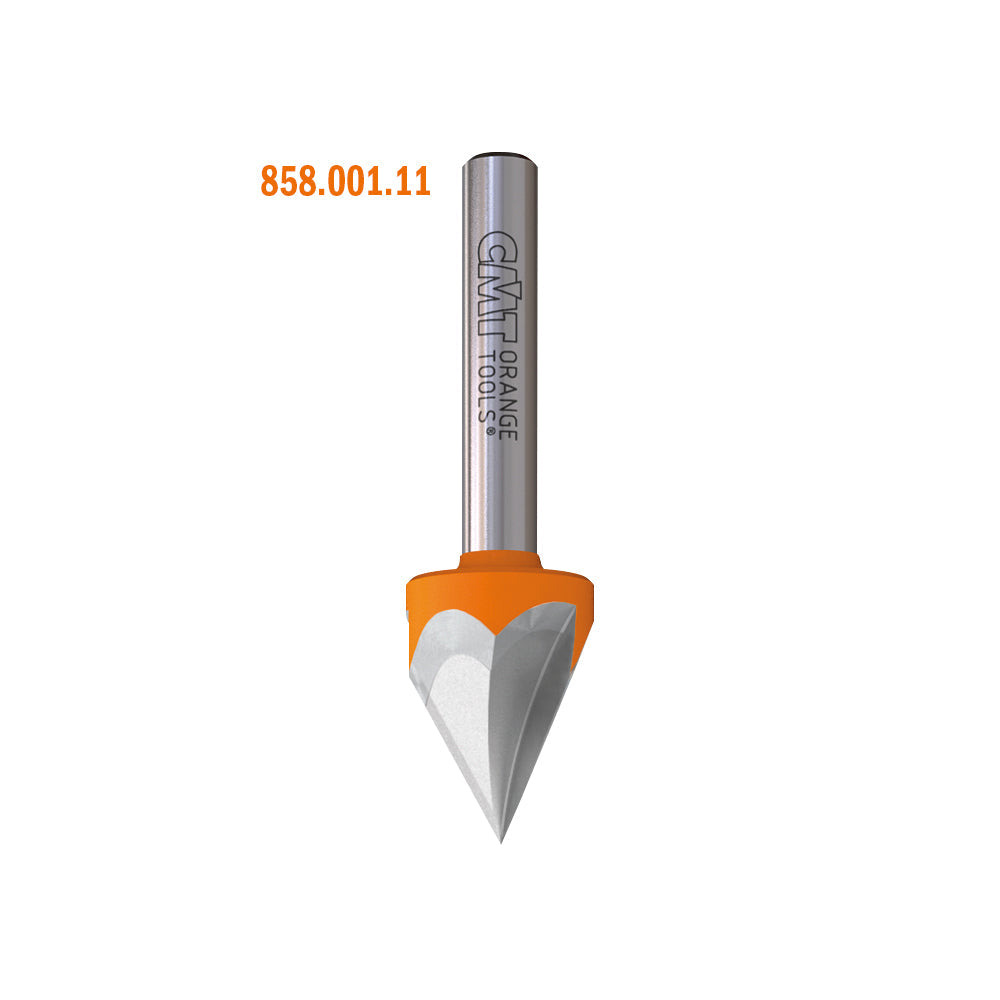 CMT 1/2in 60° Laser Point Router Bit with 1/4in Shank