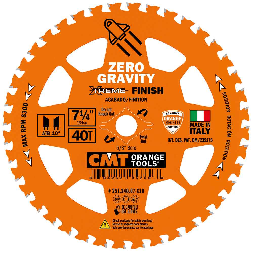 CMT 6-1/2in 40T Xtreme Zero Gravity Finishing Circular Saw Blade