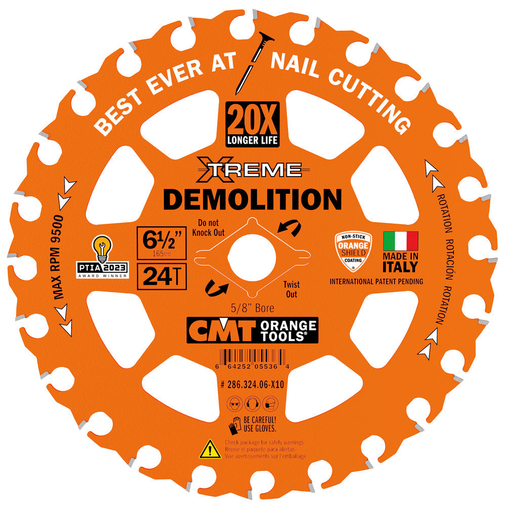 CMT 6-1/2in 24T Xtreme Demolition Circular Saw Blade