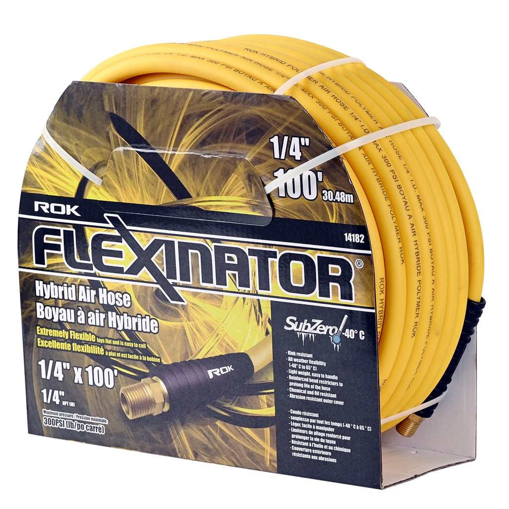 ROK 1/4in x 100' FLEXINATOR Hybrid Air Hose - Green