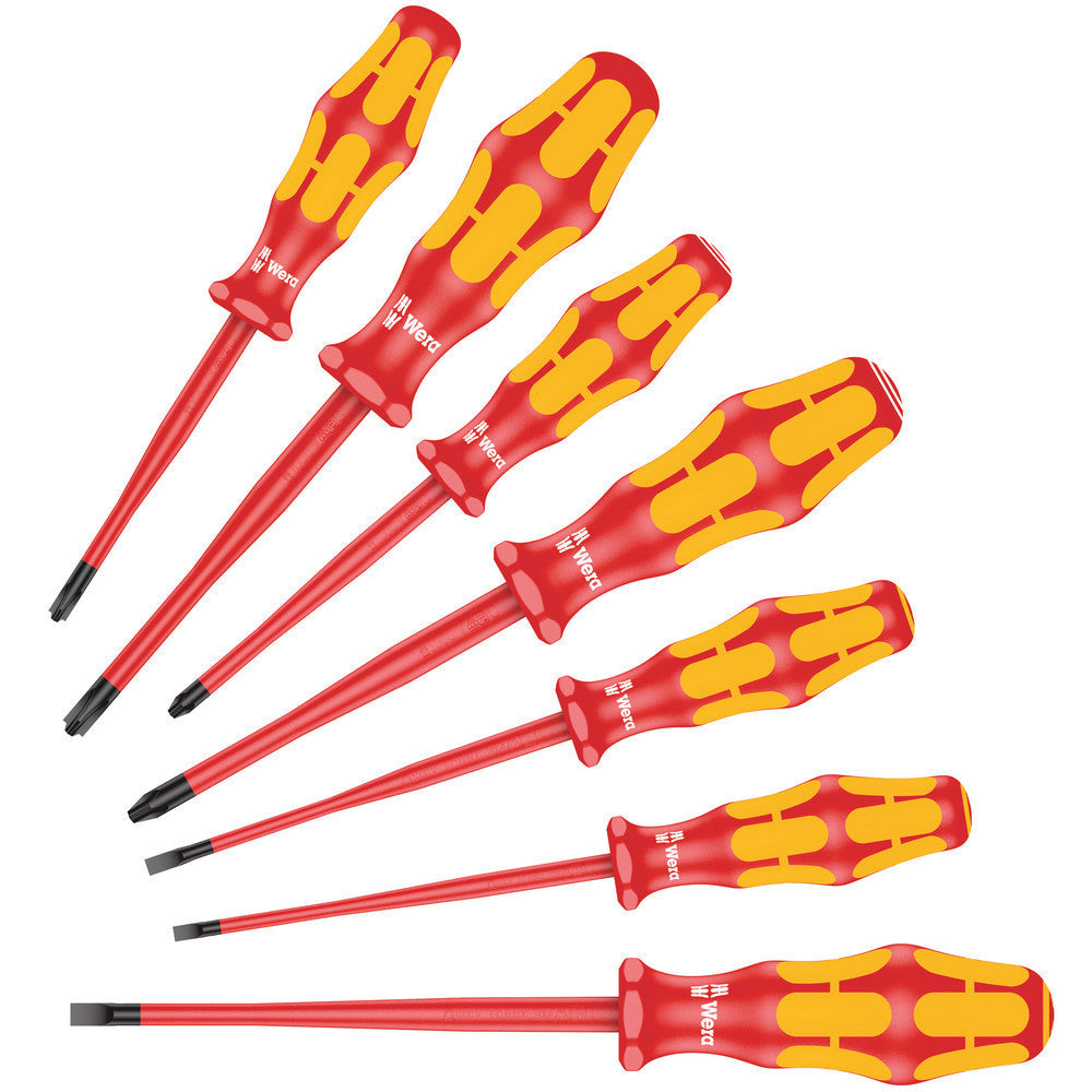 Wera 05135961001 160 iSS/7 Kraftform 7pc Insulated VDE Slim Screwdriver Set