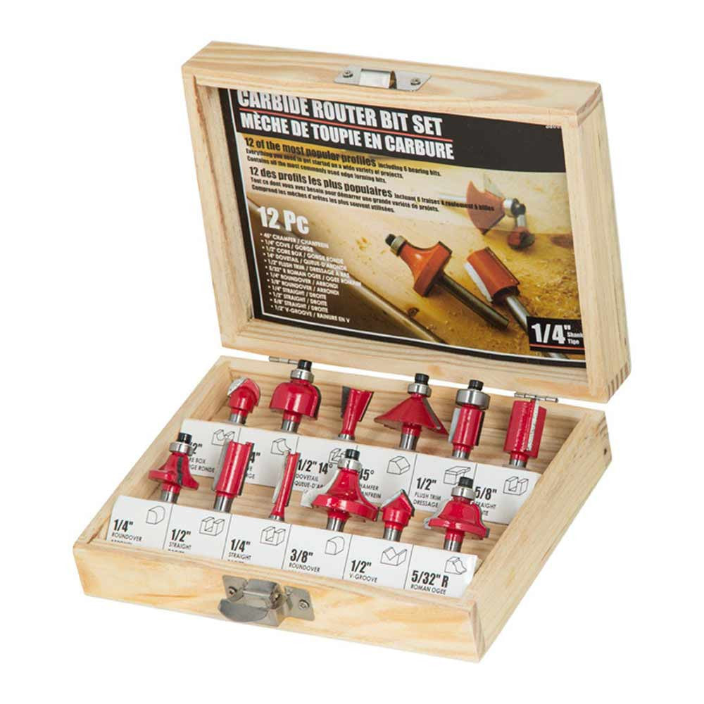 PowerSonic 12-piece Carbide Router Bit Set