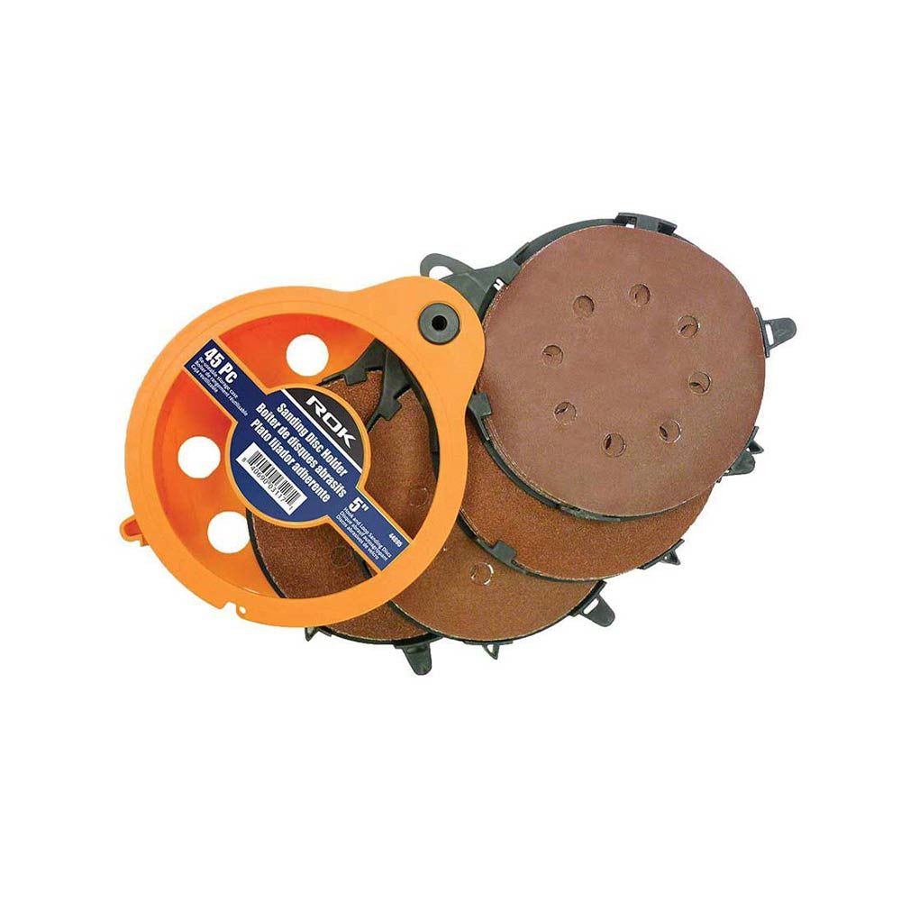 ROK 44695 45-Piece 5 inch Sanding Disc Set with Holder