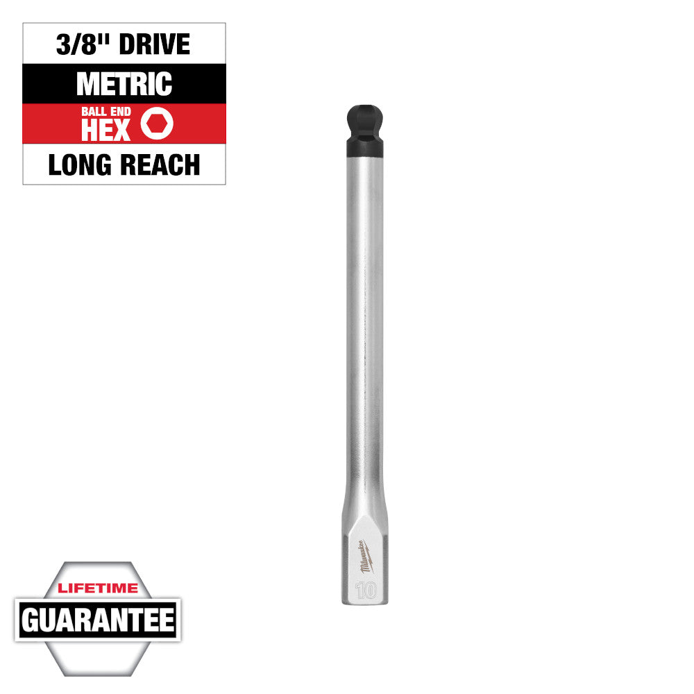 Milwaukee 10mm Long Ball End Hex Bit Socket with 3/8in Drive