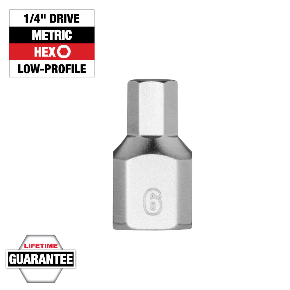 Milwaukee 1/4in Drive 6mm Low-Profile Hex Bit Socket