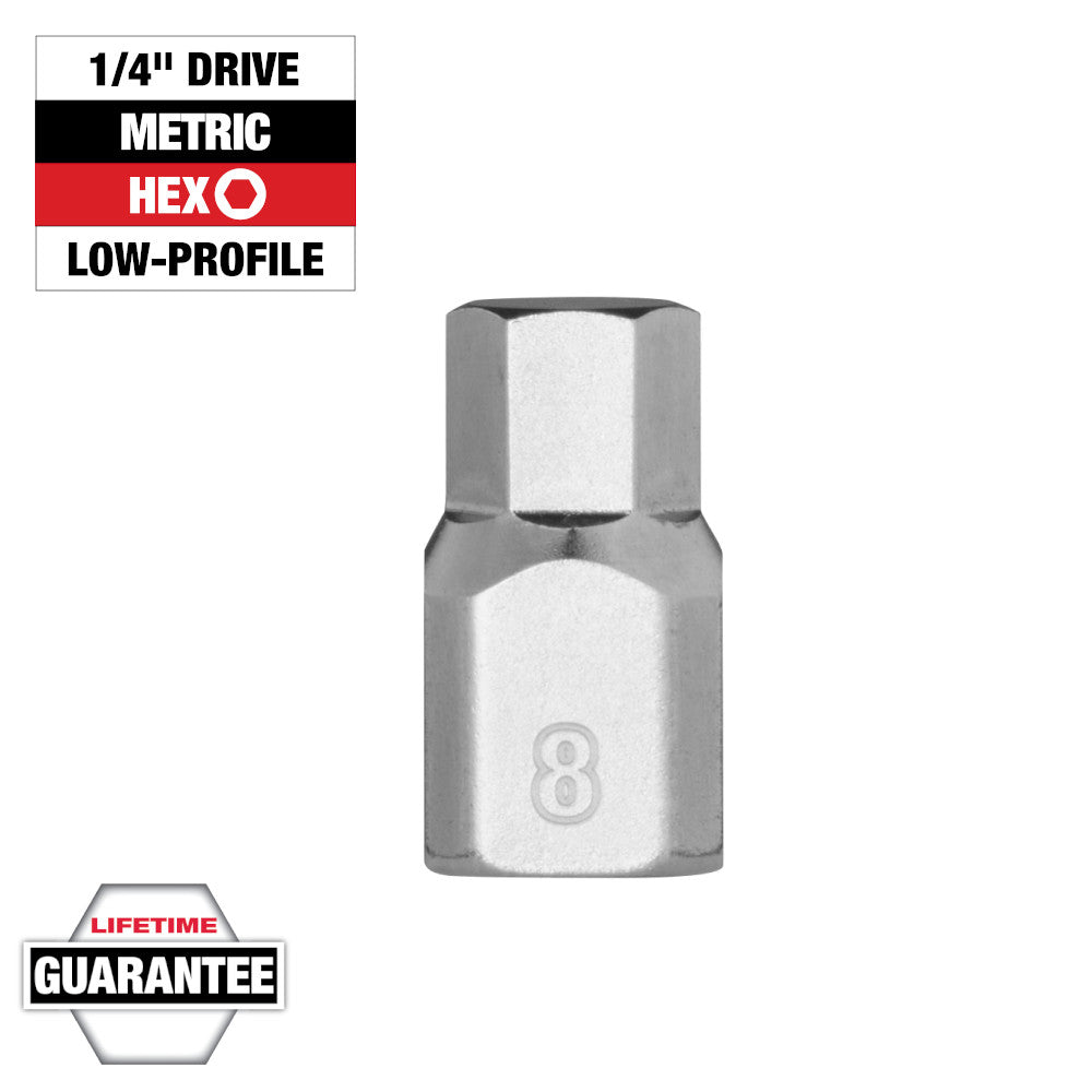 Milwaukee 1/4in Drive 8mm Low-Profile Hex Bit Socket