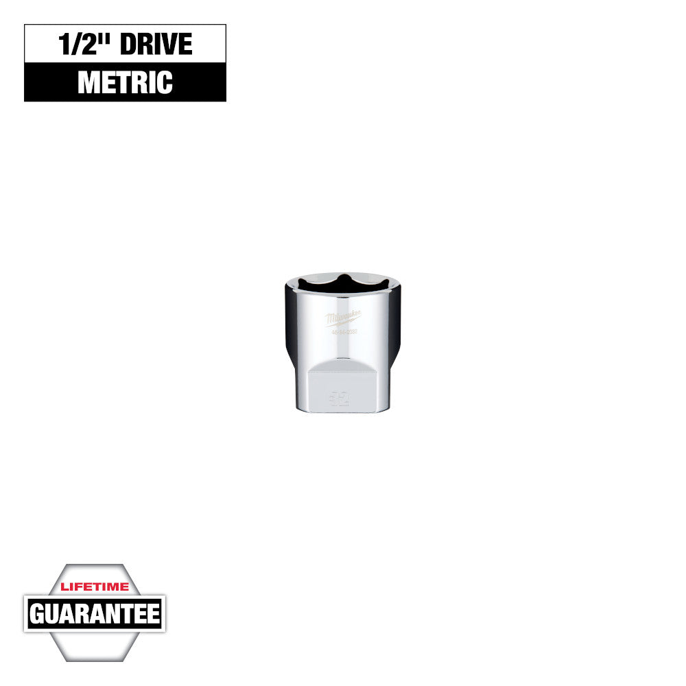 Milwaukee 32mm Metric 6-Point Socket with 1/2in Drive