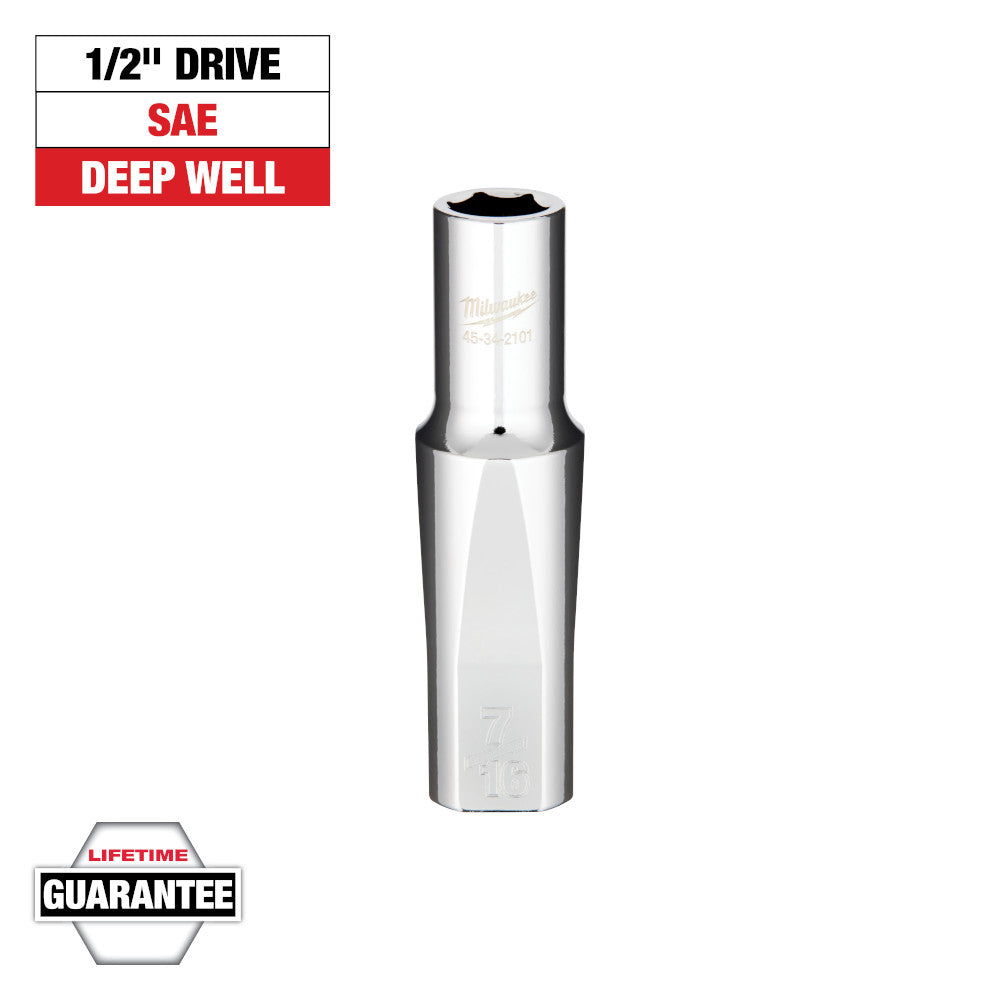 Milwaukee 7/16in Deep Socket with 1/2in Drive