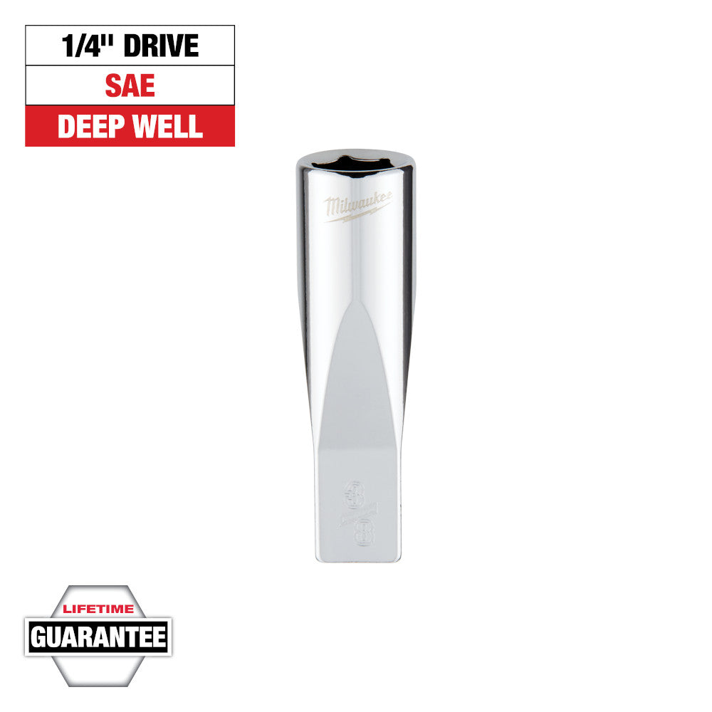 Milwaukee 3/8in SAE Deep Socket with 1/4in Drive