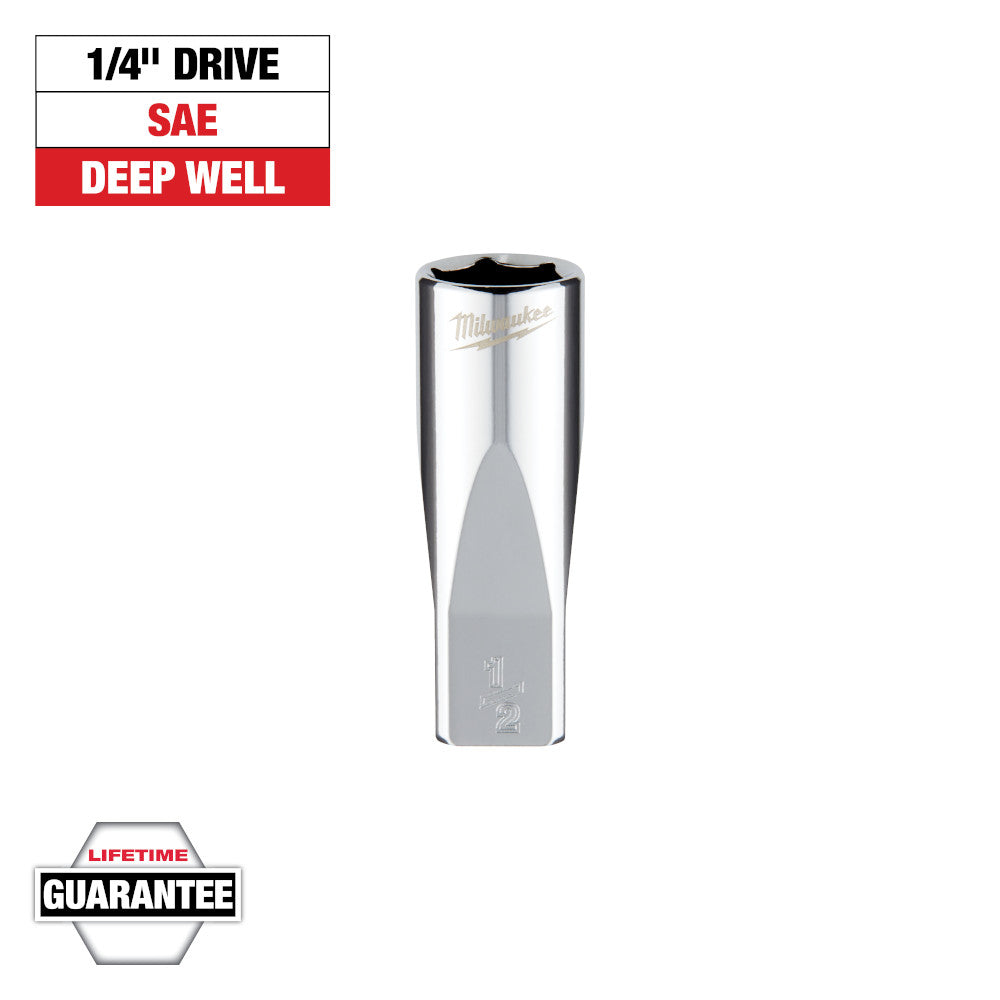 Milwaukee 1/2in SAE Deep Socket with 1/4in Drive