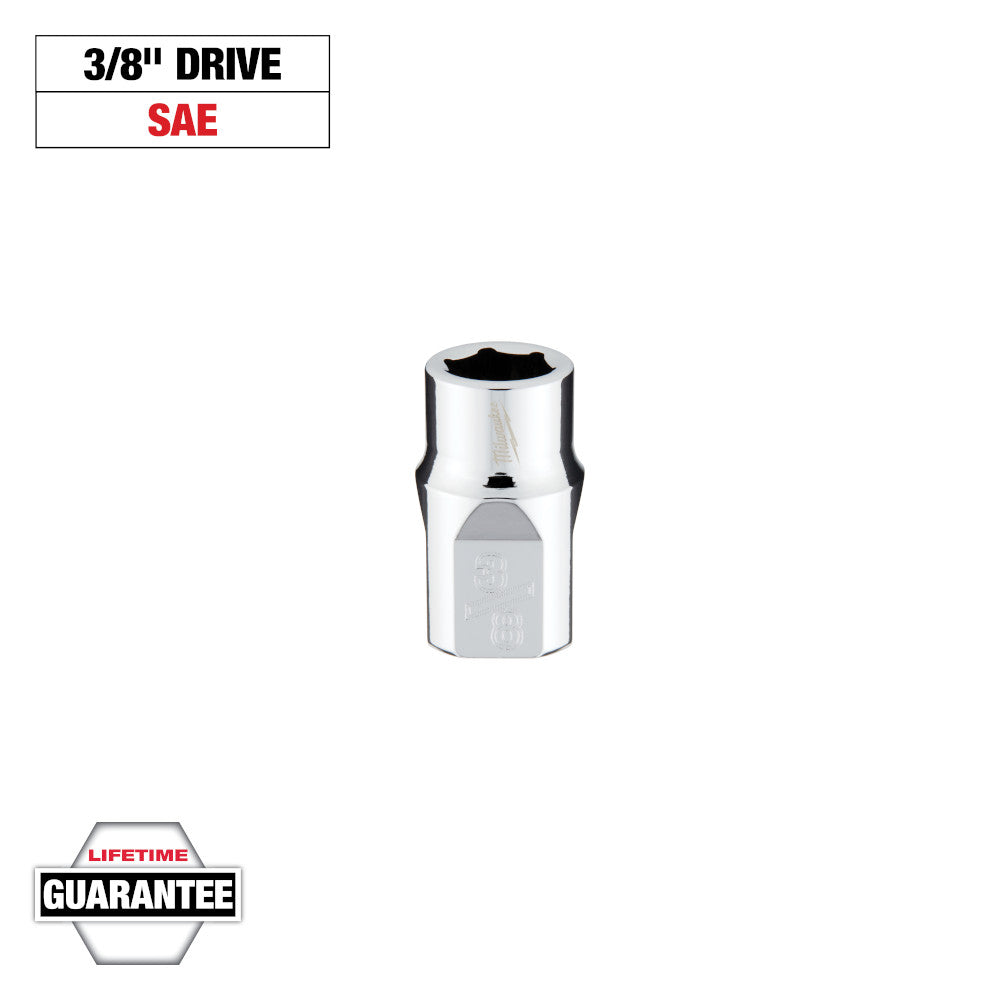 Milwaukee 3/8in SAE 6-Point Socket with 3/8in Drive
