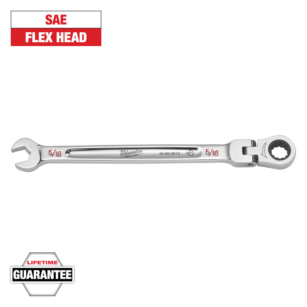 Milwaukee 5/16in SAE Flex Head Ratcheting Combination Wrench