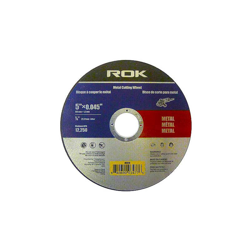 ROK 5in x 0.045in x 7/8in Cut-Off Wheel for Metal Cutting
