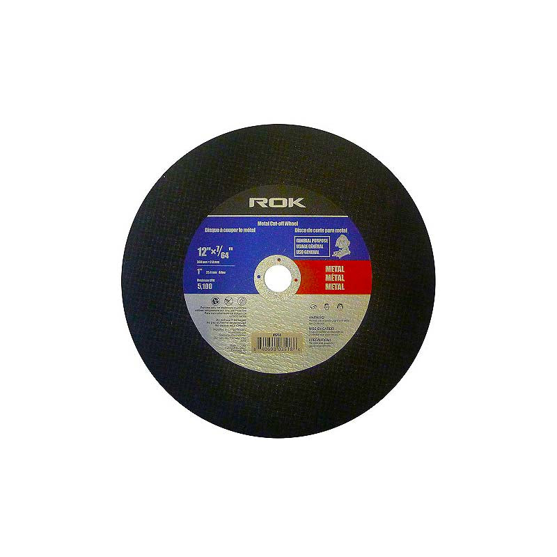 ROK 12in x 7/64in x 1in Cut-Off Wheel for General-Purpose Metal Cutting