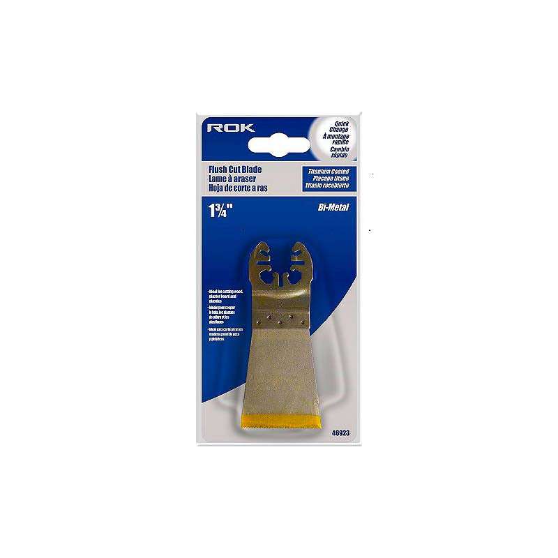 ROK 1-3/4in Titanium Coated Bi-Metal Flush Cut Blade Oscillating Multi Tool Blade