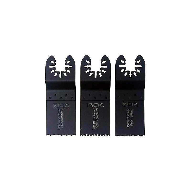 ROK 3pc 1-3/8in Flush Cut Universal Oscillating Multi Tool Blade Set