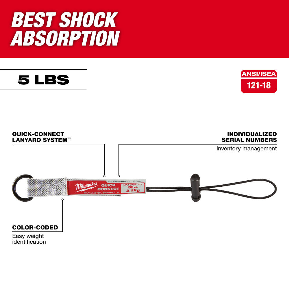 Milwaukee 48-22-8822 5lbs Small Quick-Connect Accessory - 3pk showing features of the lanyard