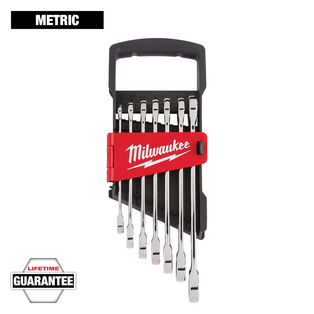 Milwaukee 7pc Ratcheting Combination Wrench Set - Metric