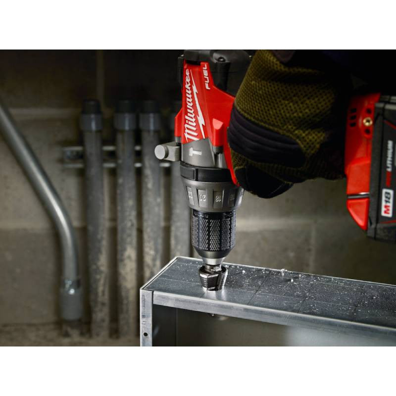 Milwaukee 48-89-9209 #9 Step Drill Bit 7/8 inch & 1-1/8 inch drilling into sheet metal (drill sold separately)