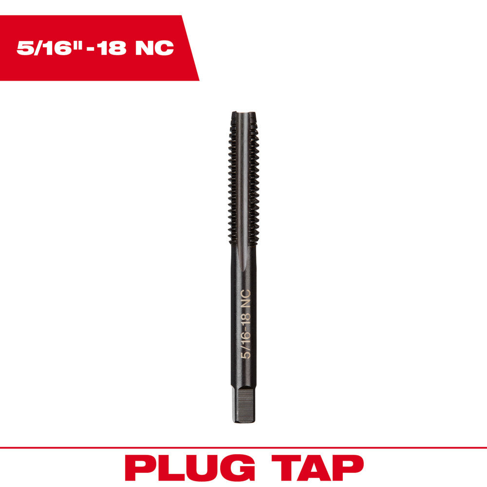 Milwaukee 5/16in-18 NC Straight Flute Plug Tap
