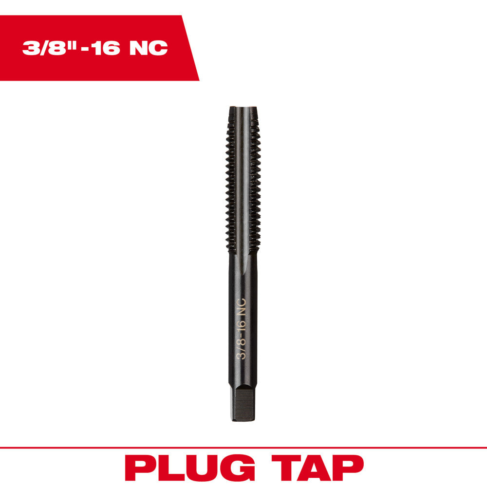 Milwaukee 3/8in-16 NC Straight Flute Plug Tap
