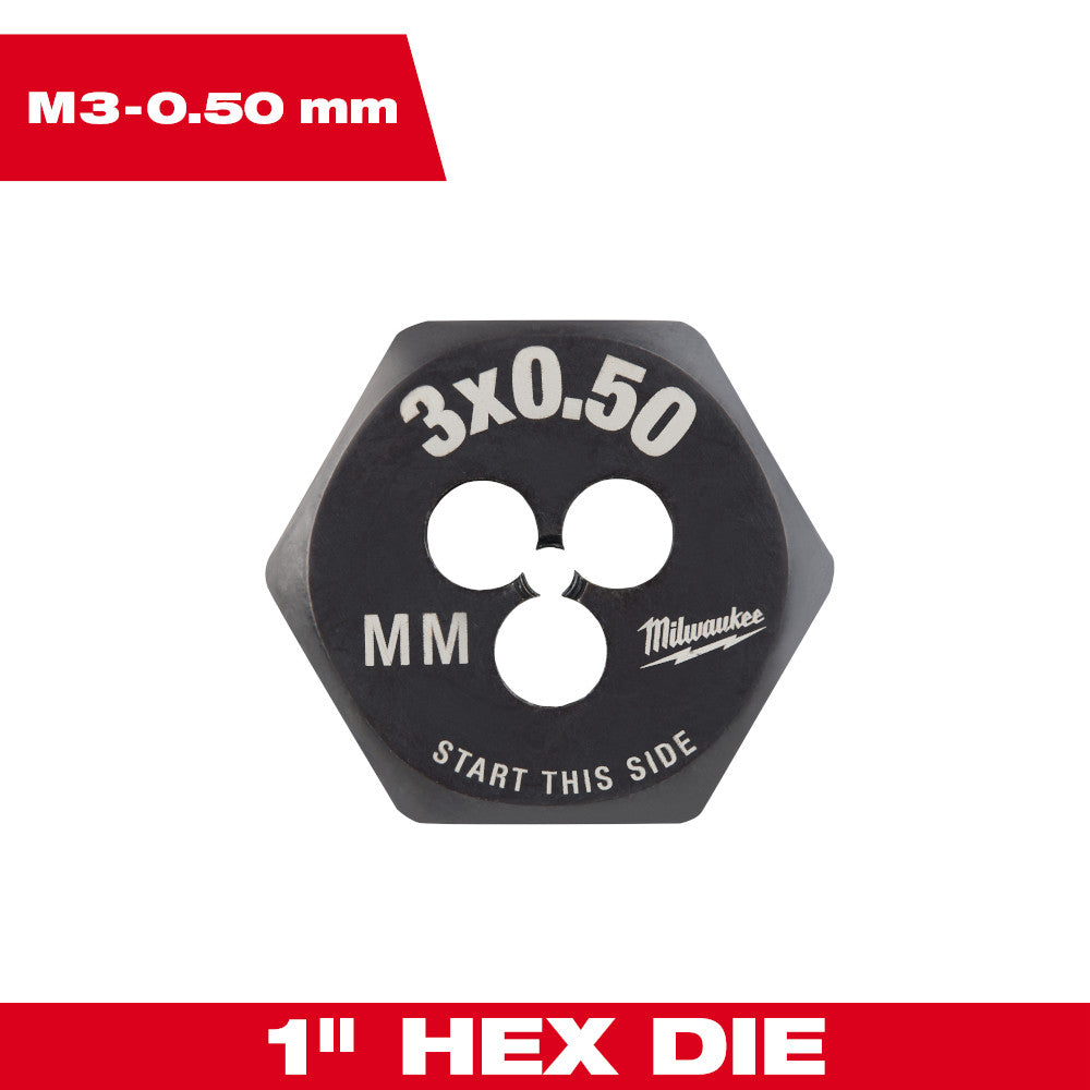 Milwaukee M3-0.50mm Metric 1in Hex Threading Die