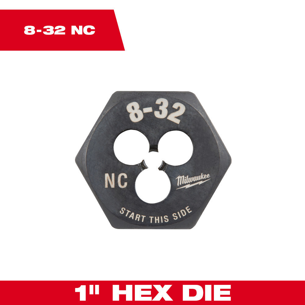 Milwaukee 8-32 NC SAE 1in Hex Threading Die