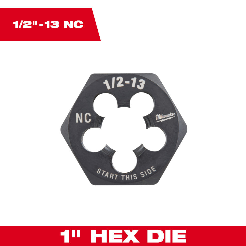 Milwaukee 1/2in-13 NC SAE 1in Hex Threading Die
