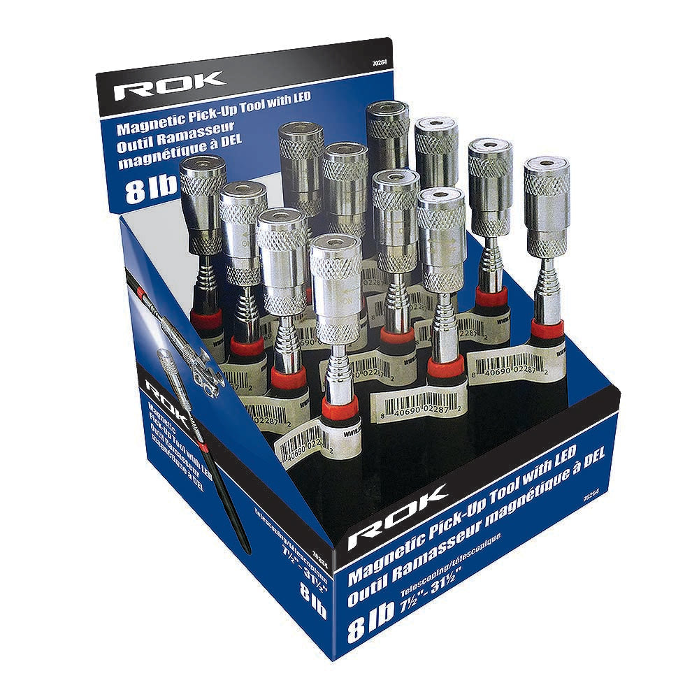 ROK 8lb Magnetic Pickup Tool with LED