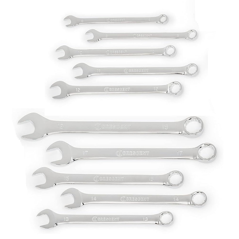 Crescent 10pc 12 Point Metric Combination Wrench Set