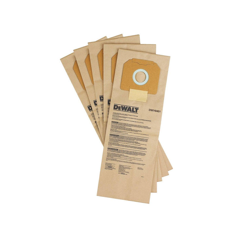 DeWalt Paper Bags for Dust Extractors - 5pk