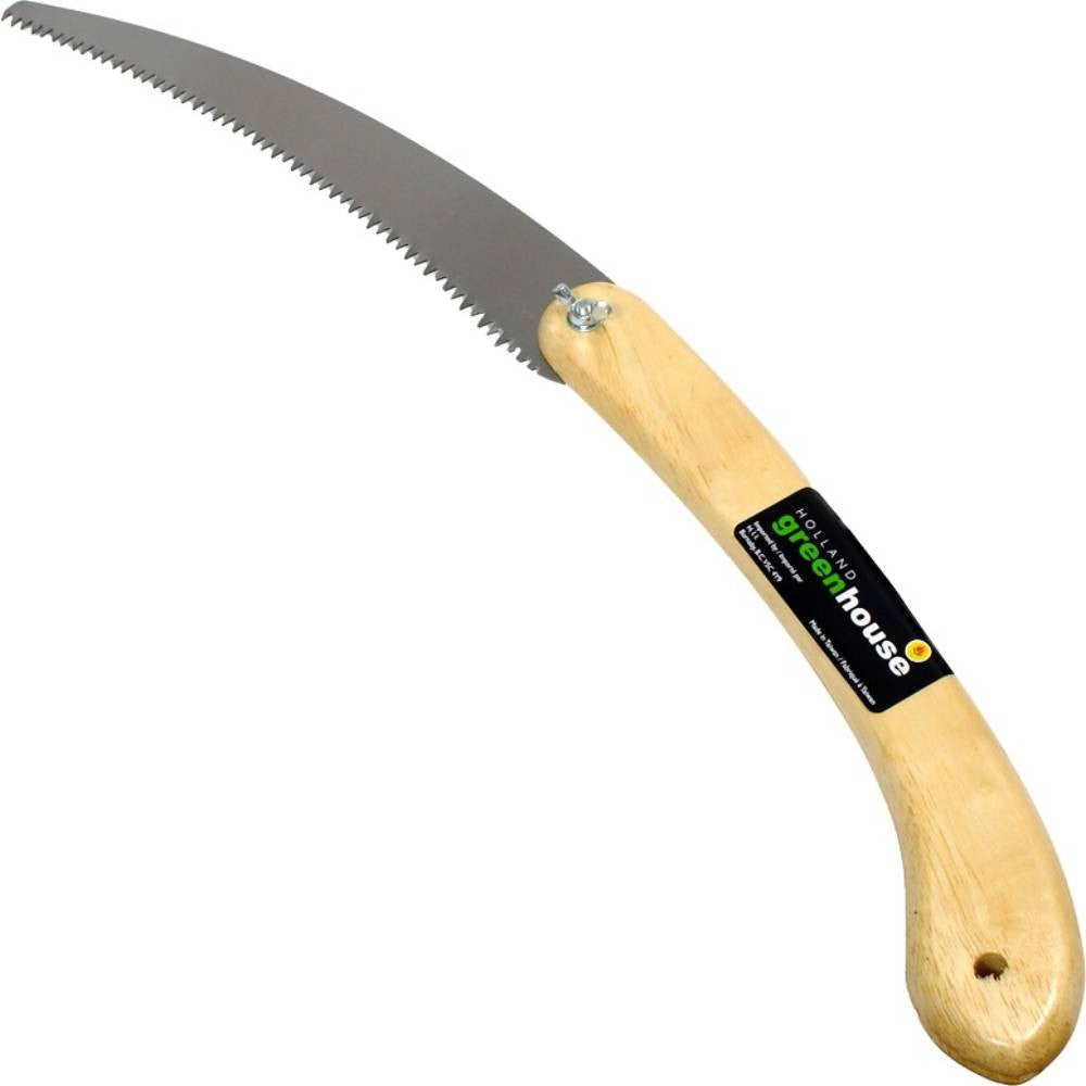 Holland Greenhouse S000710 12in Folding Pruning Saw with Wood Handle