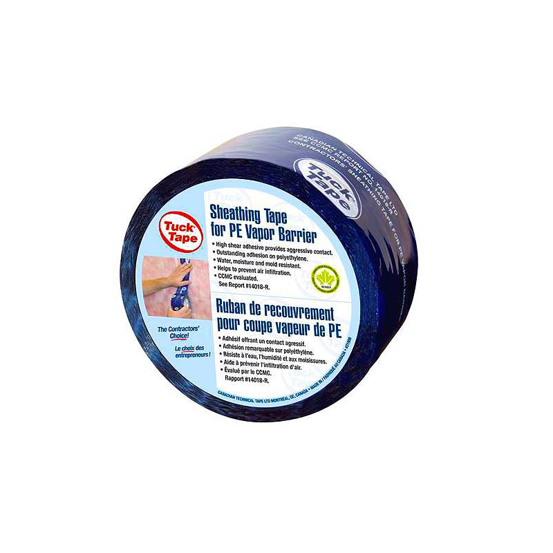 Tuck Contractors' Sheathing Tape for PE Vapor Barrier - Blue