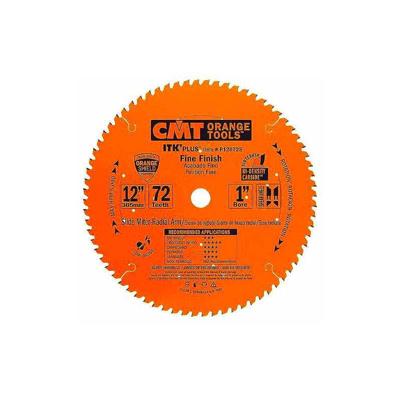 CMT ORANGE TOOLS 12in x 72T ITK Plus Fine Finish Siding Compound Miter Saw Blade