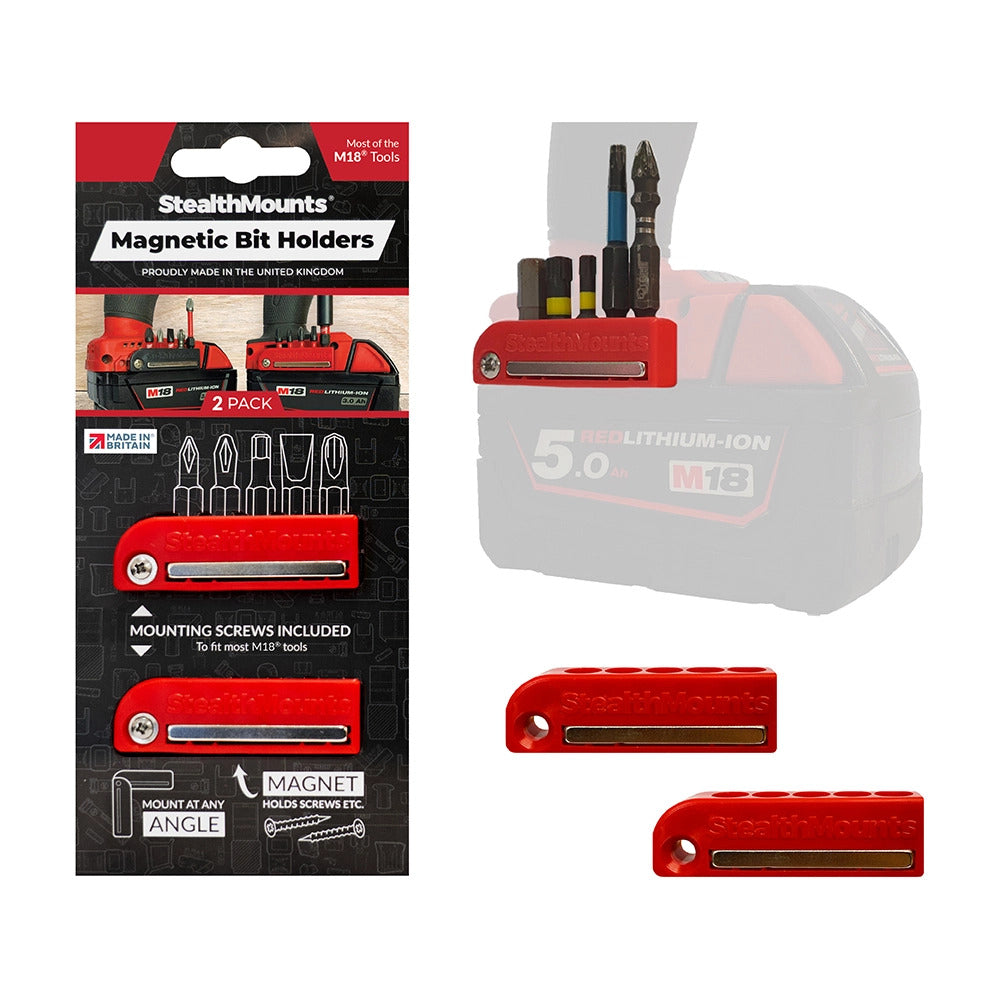 StealthMounts Milwaukee Magnetic Bit Holder - Red