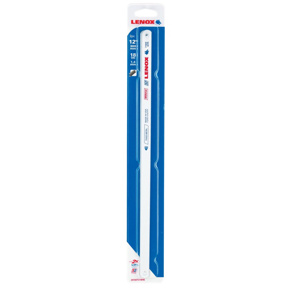 Lenox 12in 18 TPI Hacksaw Blades - 2pk