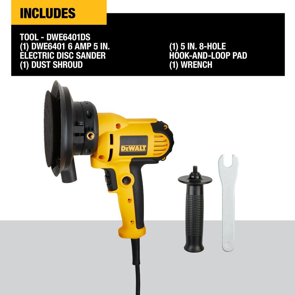DeWalt DWE6401DS 5 inch Variable Speed Disc Sander with Dust Shroud