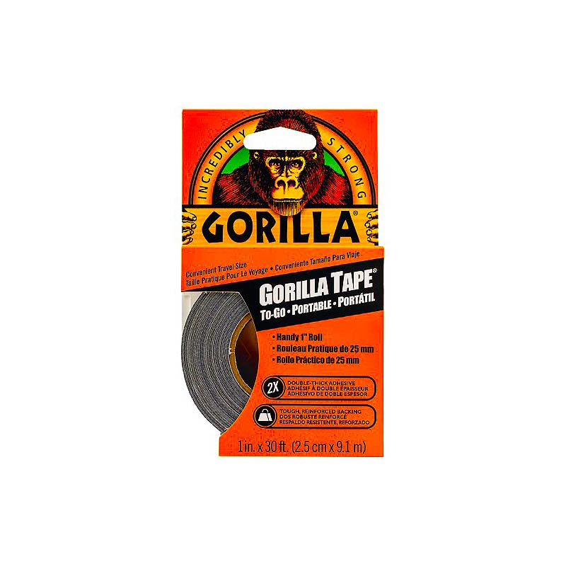 Gorilla 1in x 30' Duct Tape To Go - Black