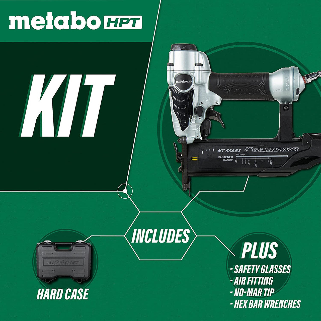 Metabo HPT NT50AE2S 2-Inch 18-Gauge Brad Nailer