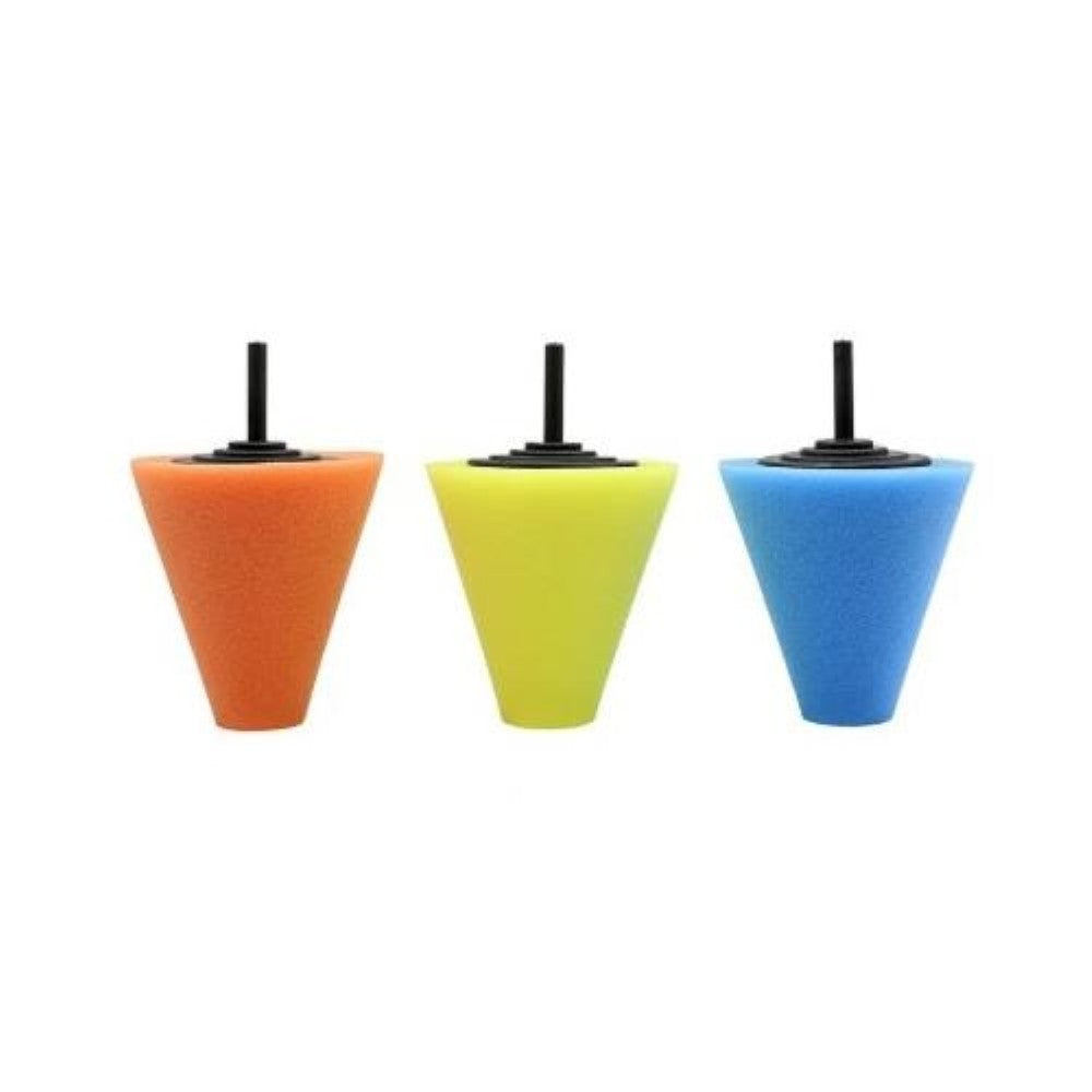 IIT 3pc Hub Polishing Foam Cone Set with 1/4in Quick-Change Shank