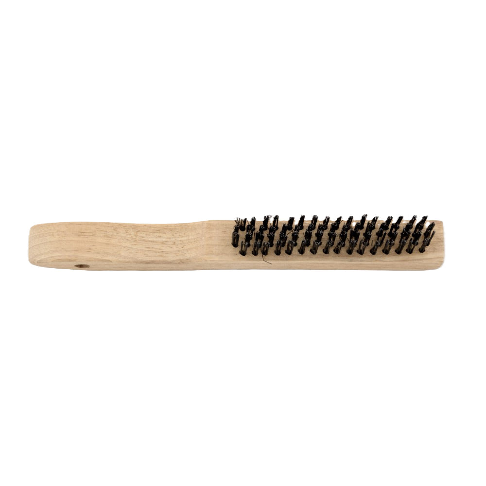 SIMMS Wire Scratch Brush with 4 Rows & Shoe Handle