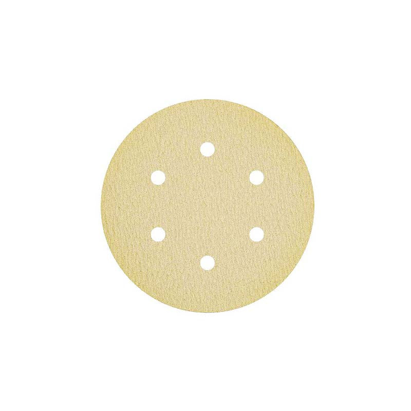 Klingspor 220 Grit 6in 6-Hole Hook & Loop PS 33 BK Sanding Discs - 10pk