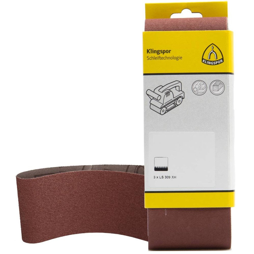 Klingspor LS 309 XH 3in x 24in 50 Grit Sanding Belts - 3pk