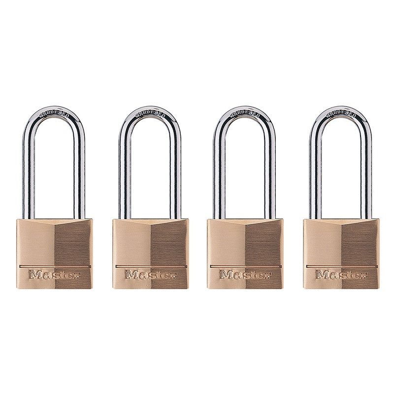 Master Lock 1-9/16in Wide Brass Body Padlocks - 4pk