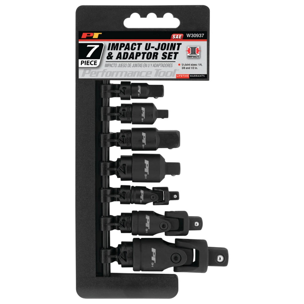 Performance Tool 7pc Impact U-Joint & Adapter Set