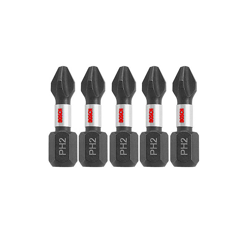 Bosch Impact Tough 1in Phillips #2 Power Bits - 5pk