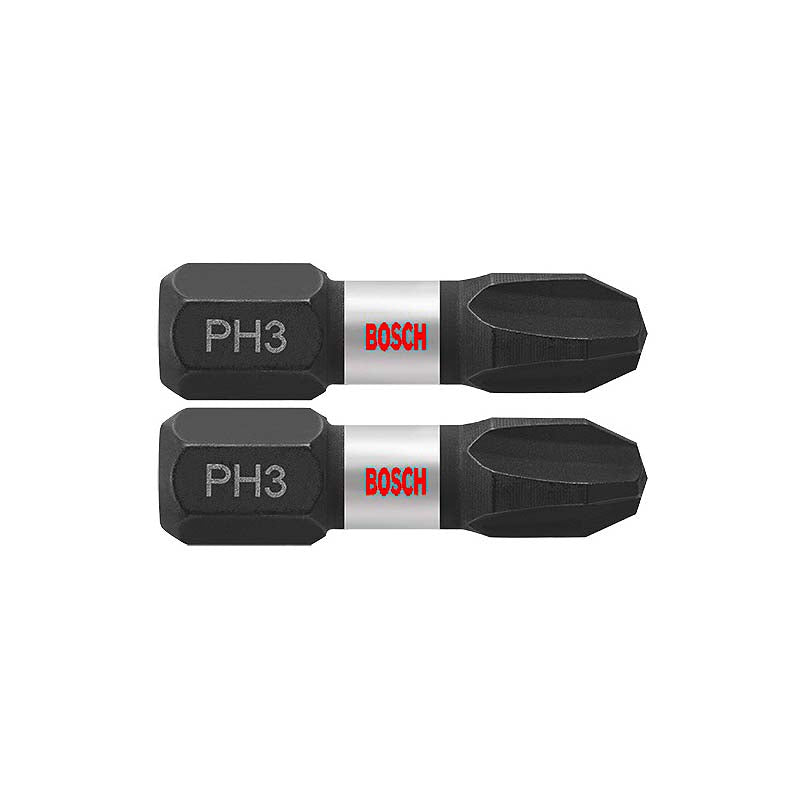 Bosch Impact Tough 1in Phillips #3 Power Bits - 2pk