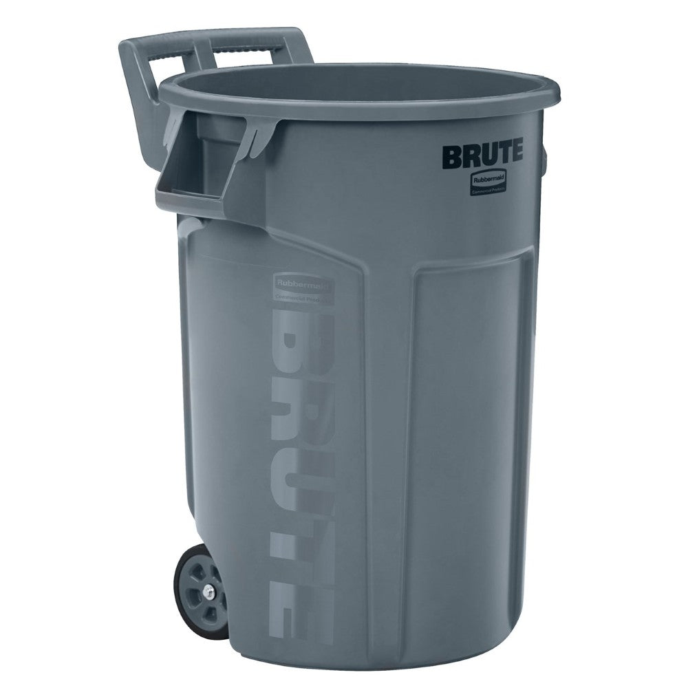 Rubbermaid 32-Gallon Vented Wheeled Brute Container - Gray with Lid