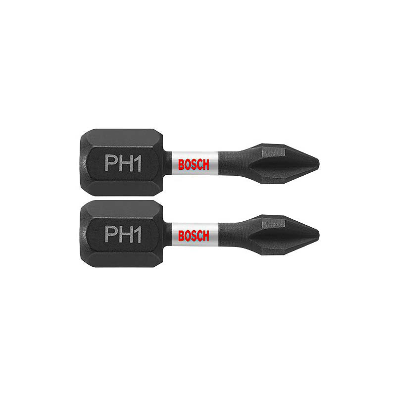 Bosch Impact Tough 1in Phillips #1 Power Bits - 2pk