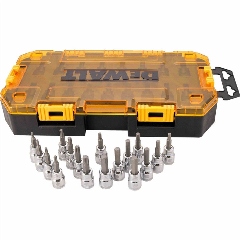DeWalt 17pc 3/8in Drive SAE/Metric Hex / Torx Bit Socket Set with Case